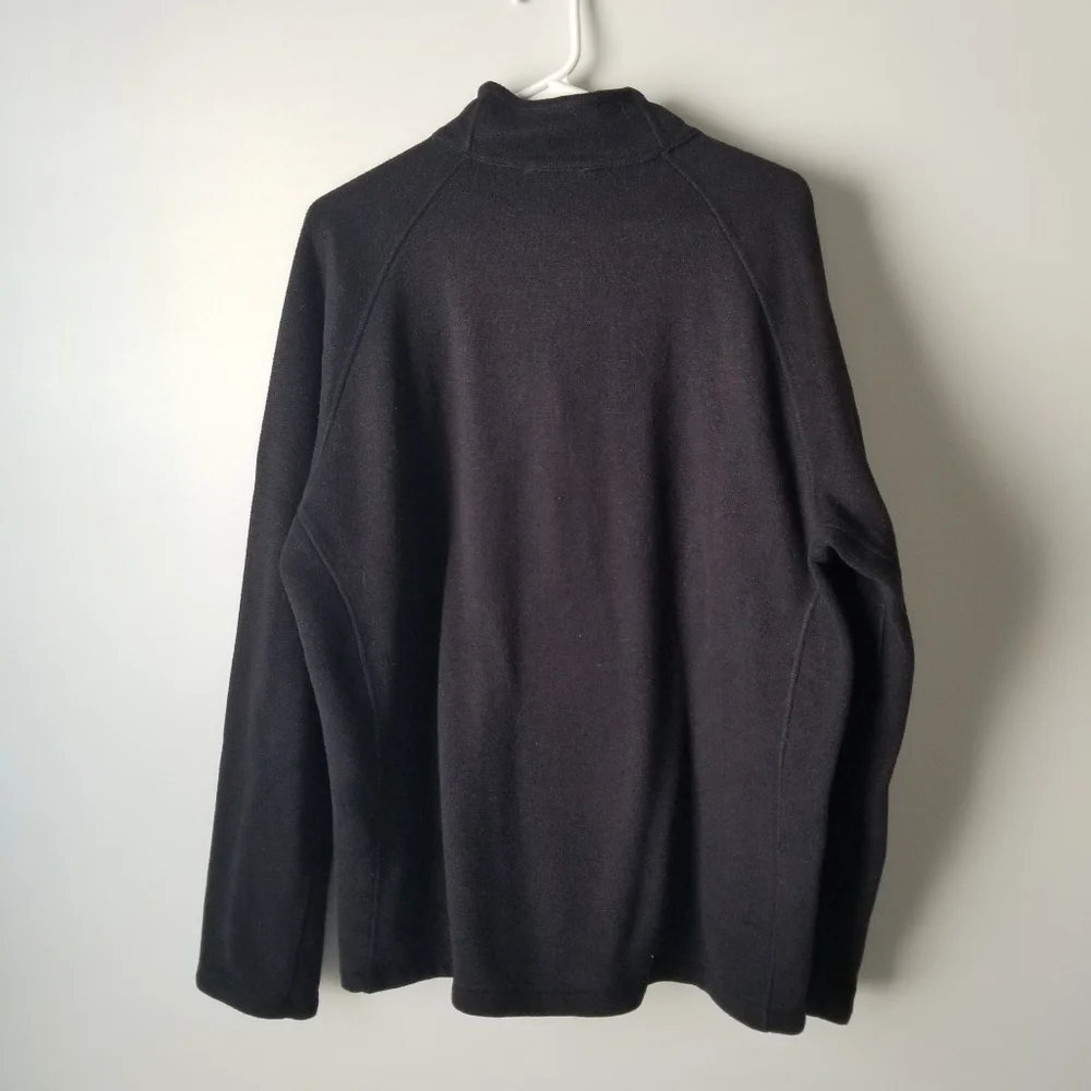 North Face Black 1/4 Zip Fleece Pullover Zip Chest Pocket Size L
